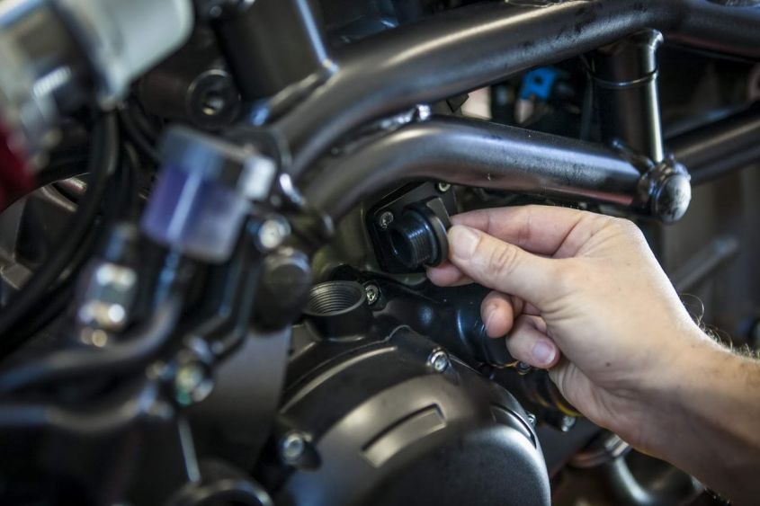 Engine check during motorcycle service